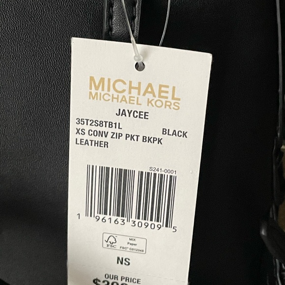 Michael Kors XS Black Leather Convertible Backpack NWT - Picture 3 of 3